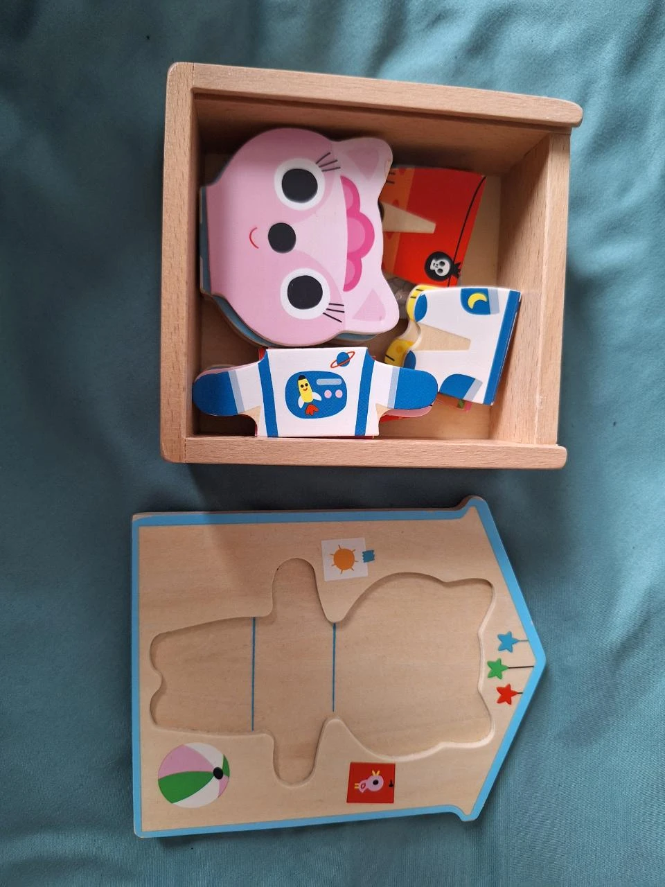 Mix & match wooden puzzle – Animals & outfits – Educational game – photo 3